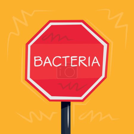 Bacteria Warning sign, vector illustration.