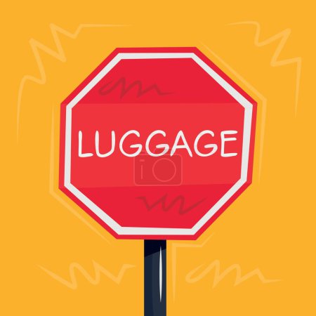 Luggage Warning sign, vector illustration.