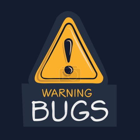 Téléchargez les illustrations : Bugs Panneau d'avertissement, illustration vectorielle. - en licence libre de droit