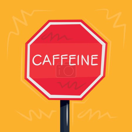 Koffein Warnzeichen, Vektorabbildung.