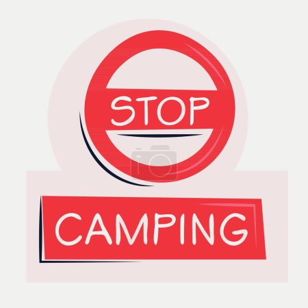 Téléchargez les illustrations : Camping Panneau d'avertissement, illustration vectorielle. - en licence libre de droit