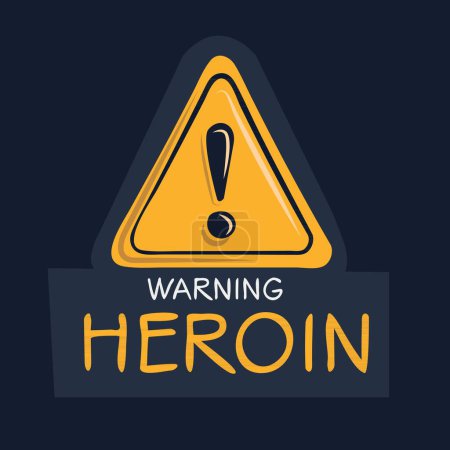 Heroin Warnschild, Vektorabbildung.