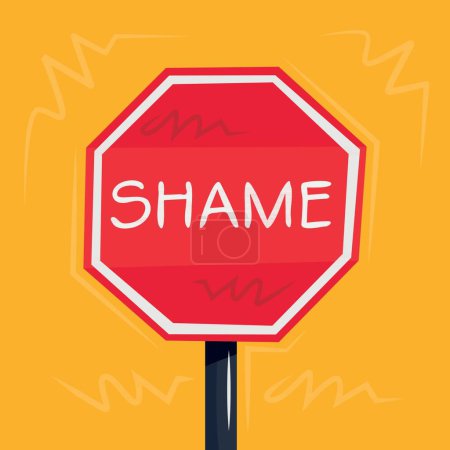 Shame Warning sign, vector illustration.