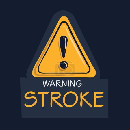 Illustration for Stroke Warning sign, vector illustration. - Royalty Free Image