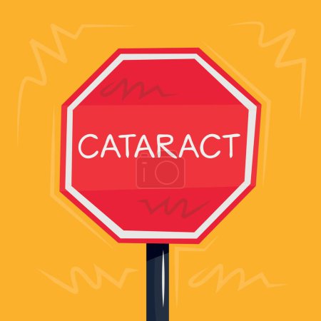 Cataract Warning sign, vector illustration.