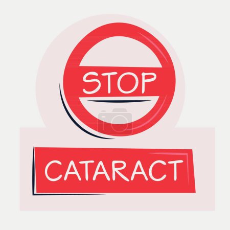 Cataract Warning sign, vector illustration.