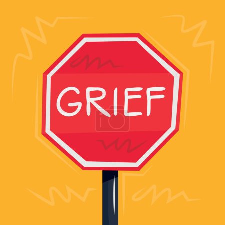 Illustration for Grief Warning sign, vector illustration. - Royalty Free Image