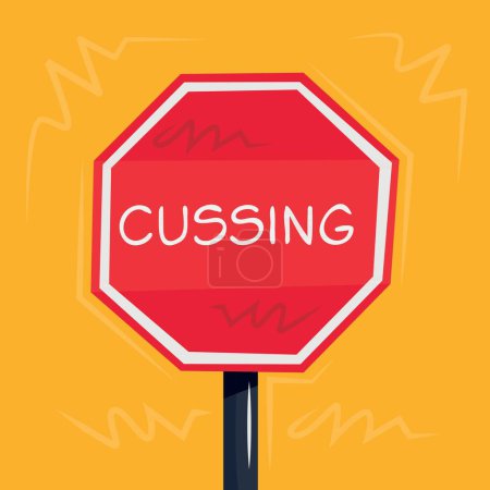 Cussing Warning sign, vector illustration.
