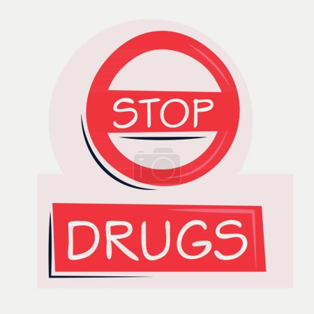 Drugs Warning sign, vector illustration.