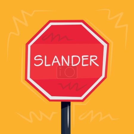 Slander Warning sign, vector illustration.