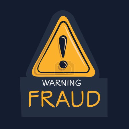 Ilustración de Señal de advertencia de fraude, ilustración de vectores. - Imagen libre de derechos