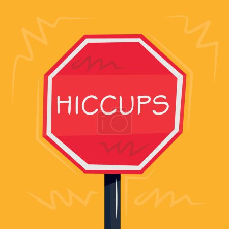 Téléchargez les illustrations : Hiccups Signe d'avertissement, illustration vectorielle. - en licence libre de droit