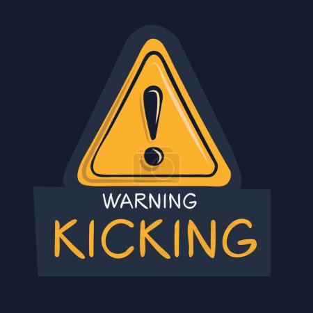 Kicking Warning sign, vector illustration.