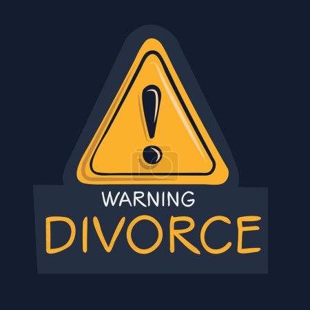 Scheidung Warnzeichen, Vektorillustration.