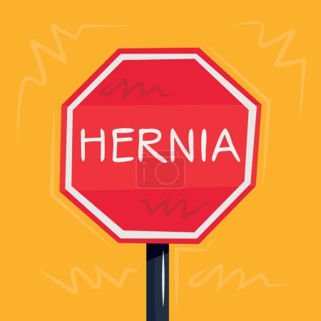Hernie Signe d'avertissement, illustration vectorielle.