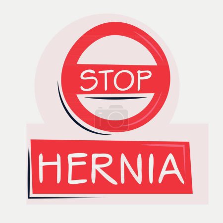 Hernia Signo de advertencia, ilustración vectorial.
