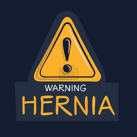 Illustration for Hernia Warning sign, vector illustration. - Royalty Free Image