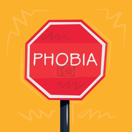 Ilustración de Fobia Signo de advertencia, ilustración vectorial. - Imagen libre de derechos