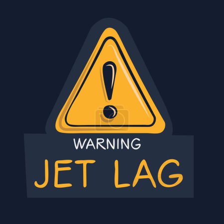 Jet lag Warning sign, vector illustration.