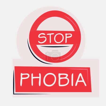 Ilustración de Fobia Signo de advertencia, ilustración vectorial. - Imagen libre de derechos