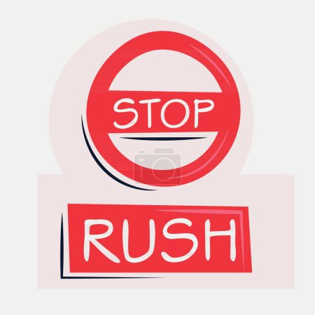 Illustration for Rush Warning sign, vector illustration. - Royalty Free Image