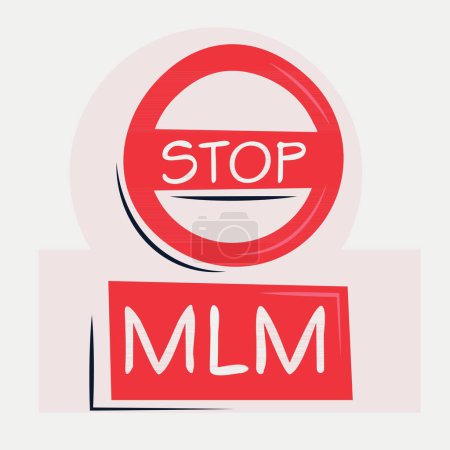 Illustration for MLM (Multi-level marketing) Warning sign, vector illustration. - Royalty Free Image