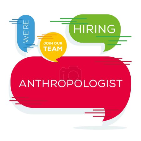 Illustration for We are hiring (Anthropologist), Join our team, vector illustration. - Royalty Free Image