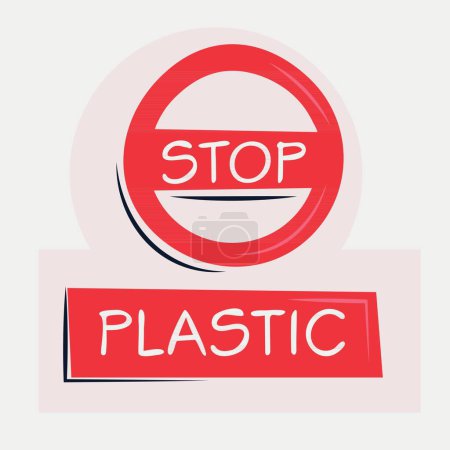 Plastic Warning sign, vector illustration.