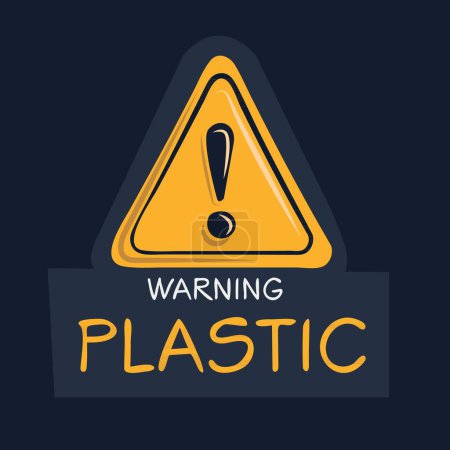 Signe d'avertissement en plastique, illustration vectorielle.