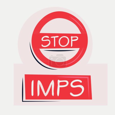 Imps (Immediate Payment Service) Signe d'avertissement, illustration vectorielle.