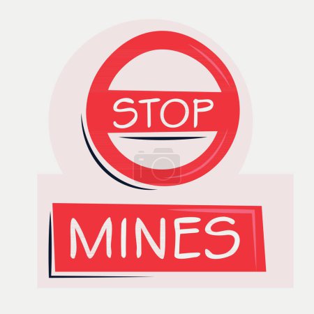 Ilustración de Mines Warning sign, vector illustration. - Imagen libre de derechos