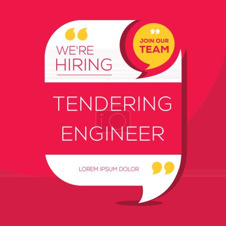 We are hiring (Tendering engineer), Join our team, vector illustration.