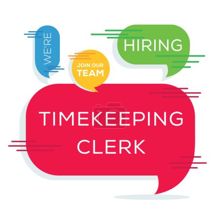 Wir stellen ein (Timekeeping Clerk), Join our team, Vektor Illustration.