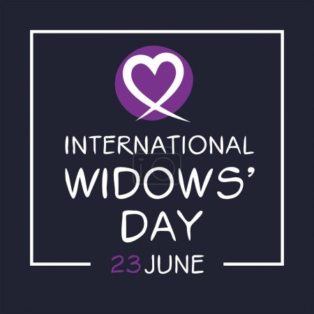 Illustration for International Widows Day, held on 23 June. - Royalty Free Image