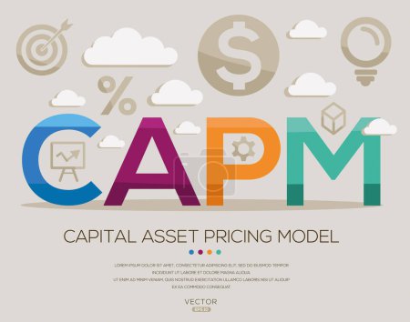 CAPM _ Capital Asset Pricing Modell, Buchstaben und Symbole und Vektorillustration.