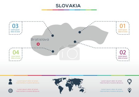 Slovakia map Infographic map design, Vector illustration.