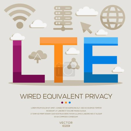 Illustration for LTE _ Long Term Evolution, letters and icons, and vector illustration. - Royalty Free Image