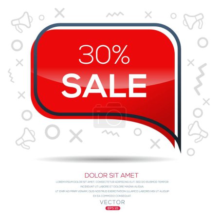 30% sale text written in speech bubble, Vector illustration.