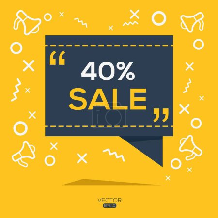 40% sale text written in speech bubble, Vector illustration.