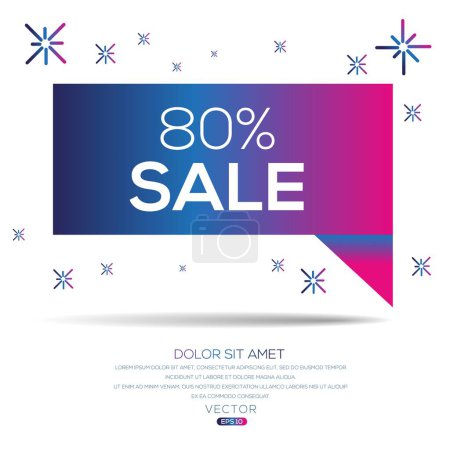 80% sale sale text written in speech bubble, Vector illustration.