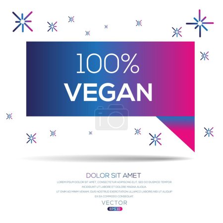 100% veganer Text in Sprechblase, Vektorillustration.