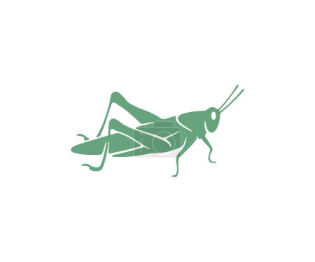 Ilustración de Grasshopper, langosta, insecto, naturaleza, animales y plagas, silueta y diseño gráfico. Vida silvestre, fauna, insectos, alimañas, ortópteros y artrópodos, diseño de vectores e ilustración - Imagen libre de derechos