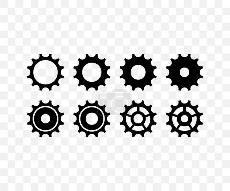 Illustration for Gears set, pinion and gearwheel and mechanism, graphic design. Cogwheel, rackwheel, gearing, machinery and machine, vector design and illustration - Royalty Free Image