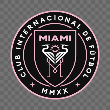 Illustration for American professional soccer team emblem. Inter Miami CF - Royalty Free Image