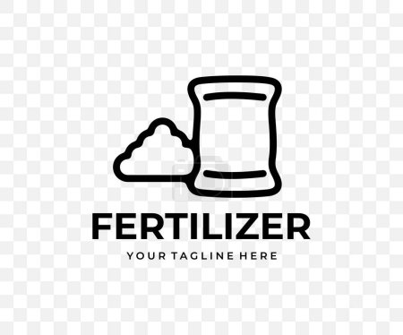 Illustration for Fertilizers and pesticides, bag and pile, linear graphic design. Agriculture, fertile, fertility, gardening and nature, vector design and illustration - Royalty Free Image