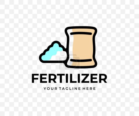 Illustration for Fertilizers and pesticides, bag and pile, colored graphic design. Agriculture, fertile, fertility, gardening and nature, vector design and illustration - Royalty Free Image