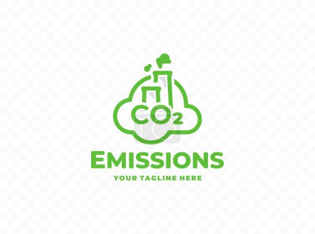 Illustration for Reducing carbon emission vector logo. Reduce co2 gas graphic design. Ecology and environment concept - Royalty Free Image