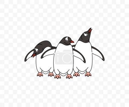 Illustration for Subantarctic penguin or gentoo penguins, graphic design. Animal, bird, avian, feathered, antarctica and nature, vector design and illustration - Royalty Free Image