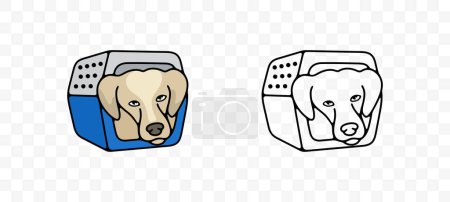 Dog carrier, dog, animal and pet, graphic design. Doggy and pawl, puppy, nature, veterinary and cynology, vector design and illustration