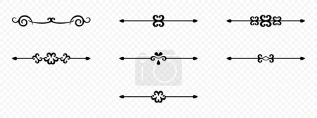 Illustration for Set of decorative ornamental filigree and thin dividers vector design - Royalty Free Image